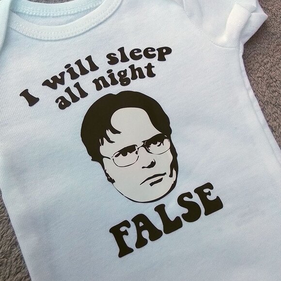 Dwight Schrute baby bodysuit 2 pack The office white onesies for newborn (NEW) - Picture 3 of 3